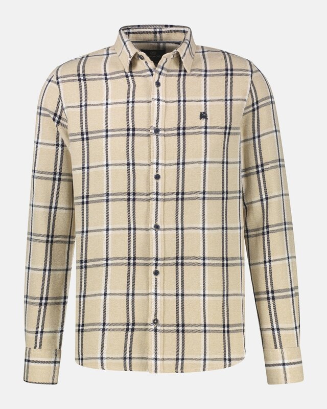 Lerros Casual Karo Hemd - Gravel Beige