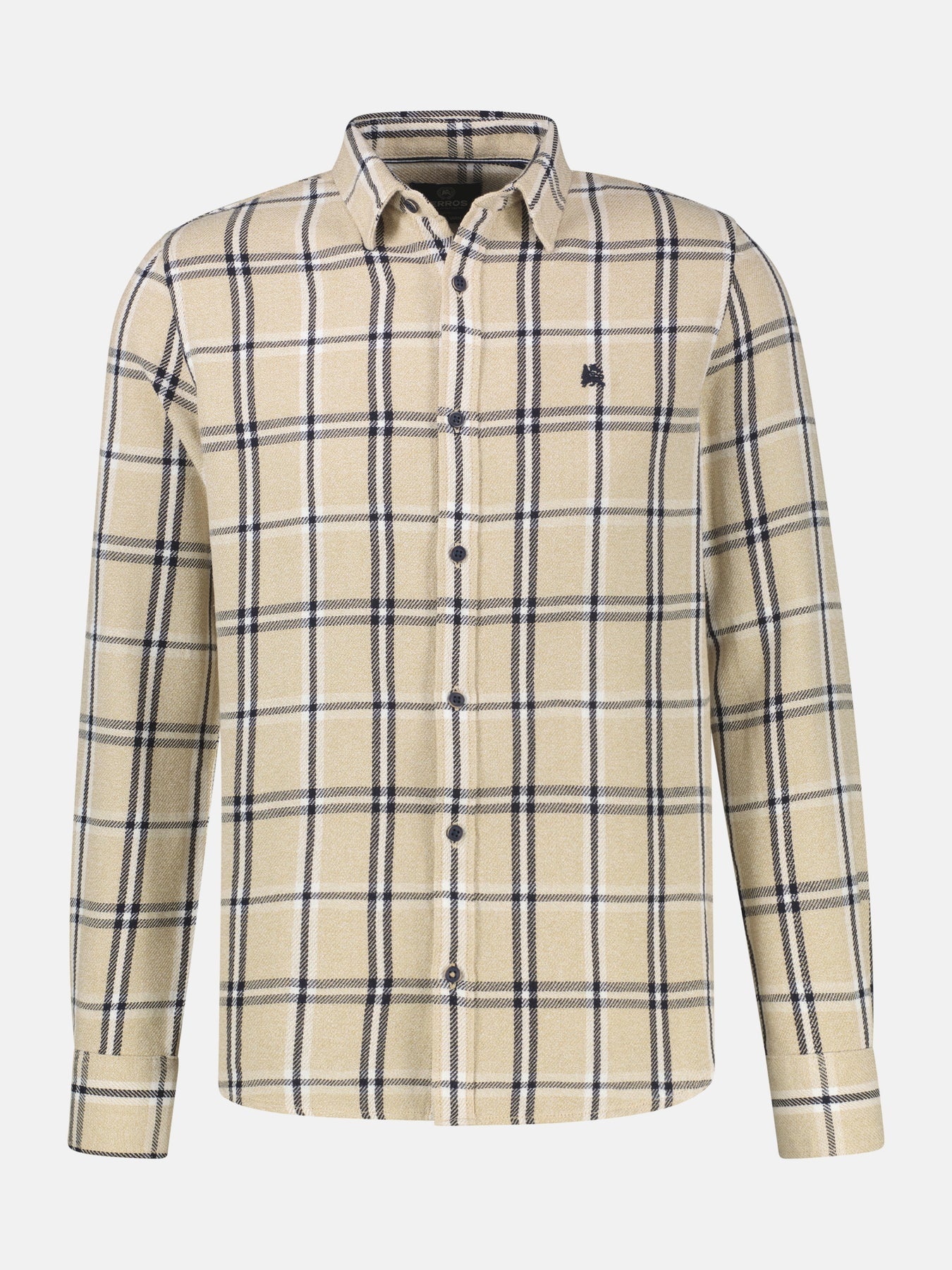 Lerros Casual Geruit Overhemd - Gravel Beige