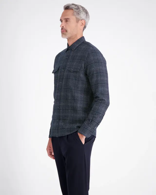 Lerros Overhemd met Ruit - Classic Navy