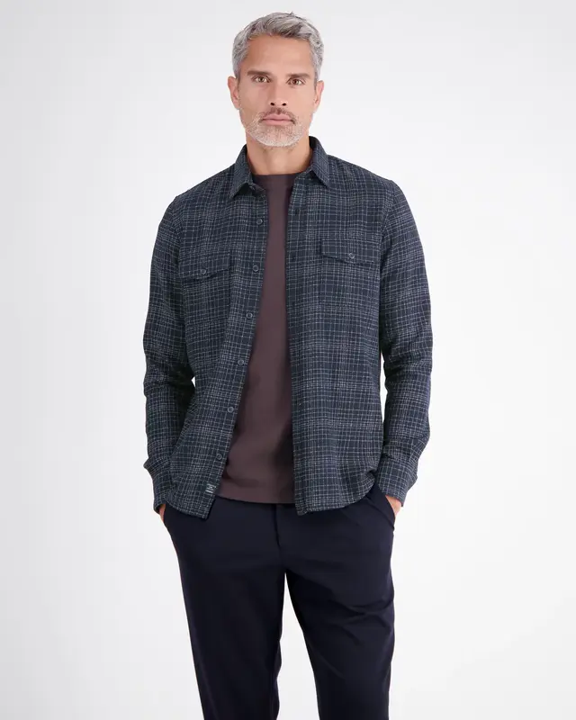 Lerros Overhemd met Ruit - Classic Navy