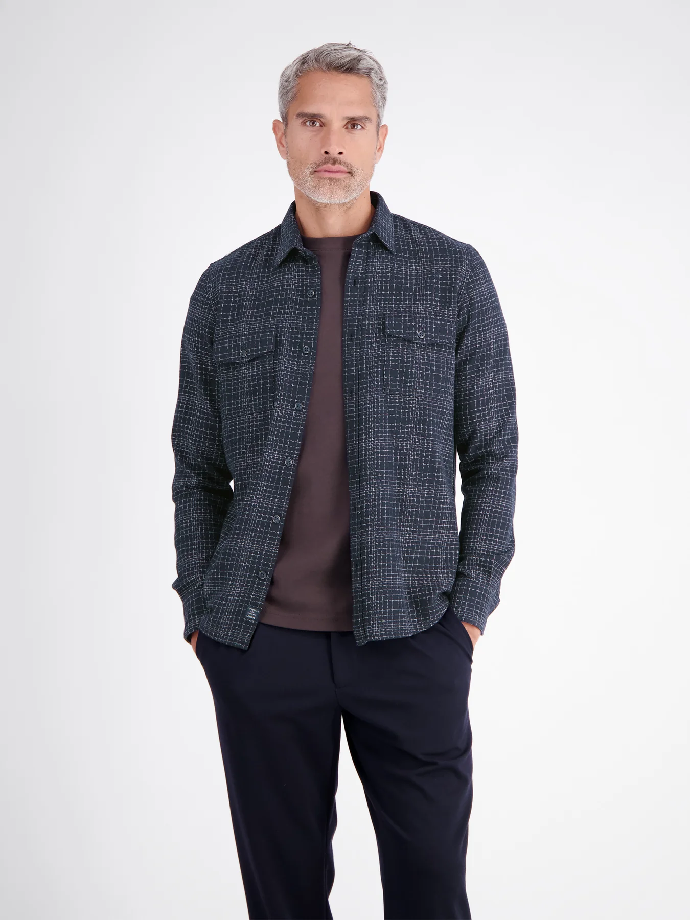 Lerros Overhemd met Ruit - Classic Navy