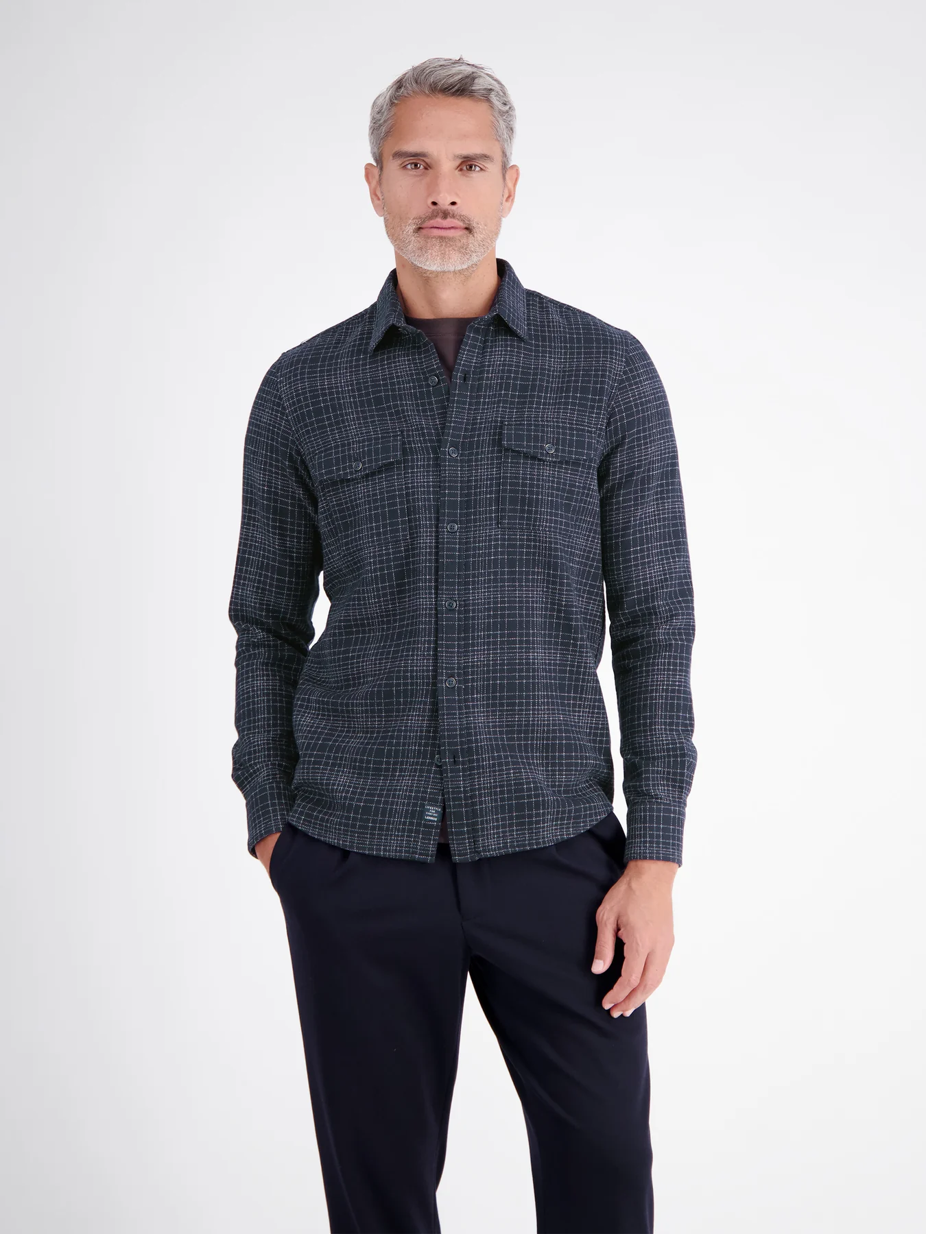 Lerros Overhemd met Ruit - Classic Navy