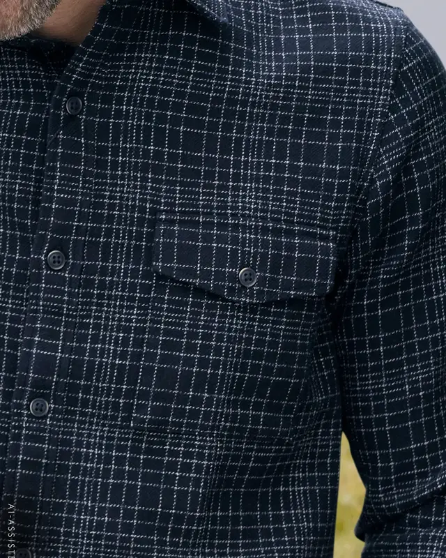 Lerros Overhemd met Ruit - Classic Navy