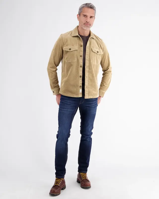 Lerros Cordhemd mit Stretch - Gravel Beige