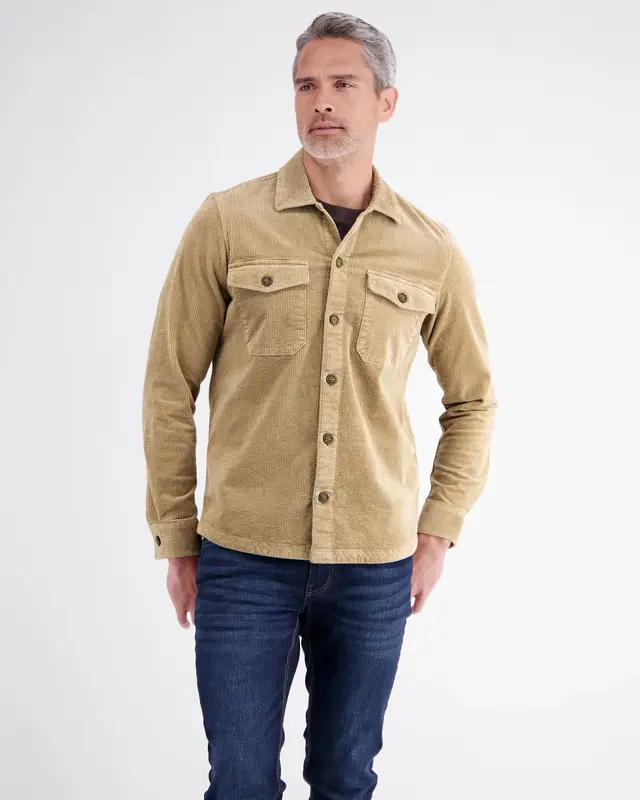 Lerros Corduroy Overhemd met Stretch - Gravel Beige