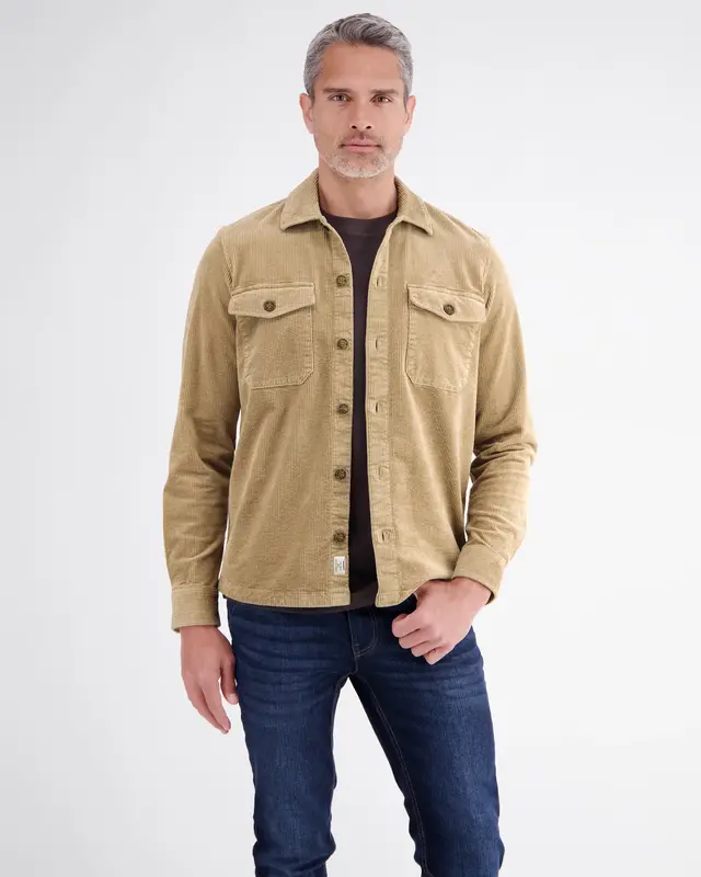 Lerros Corduroy Overhemd met Stretch - Gravel Beige