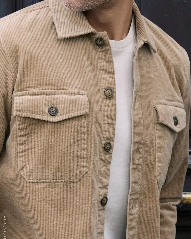 Lerros Corduroy Overhemd met Stretch - Gravel Beige