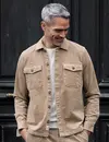 Lerros Cordhemd mit Stretch - Gravel Beige