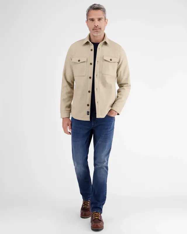 Lerros Hemdjacke Wolloptik - Foam White