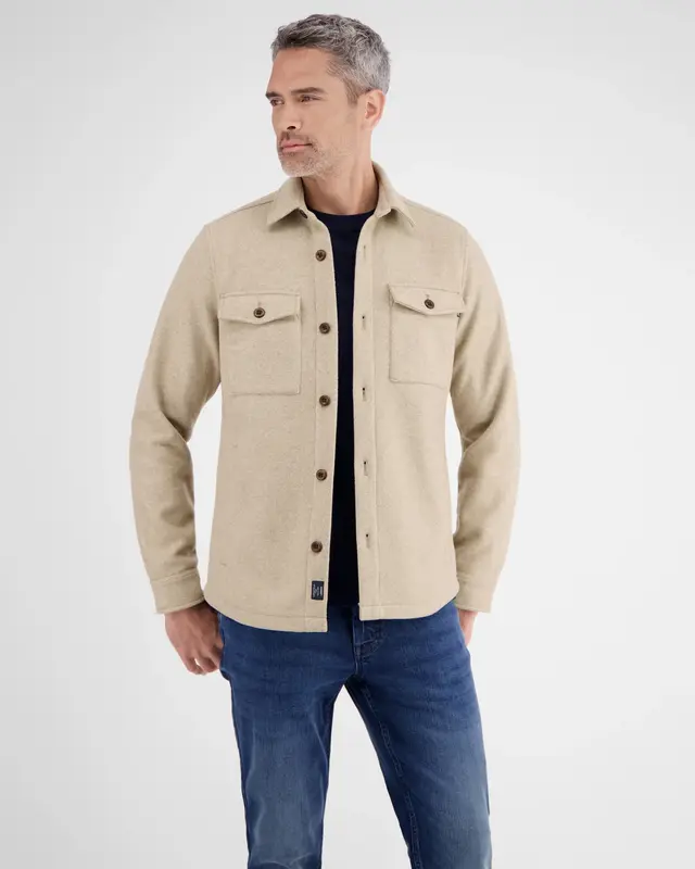 Lerros Hemdjacke Wolloptik - Foam White