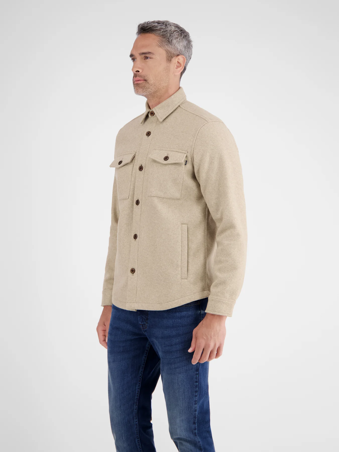 Lerros Wool Look Shirt Jacket - Foam White