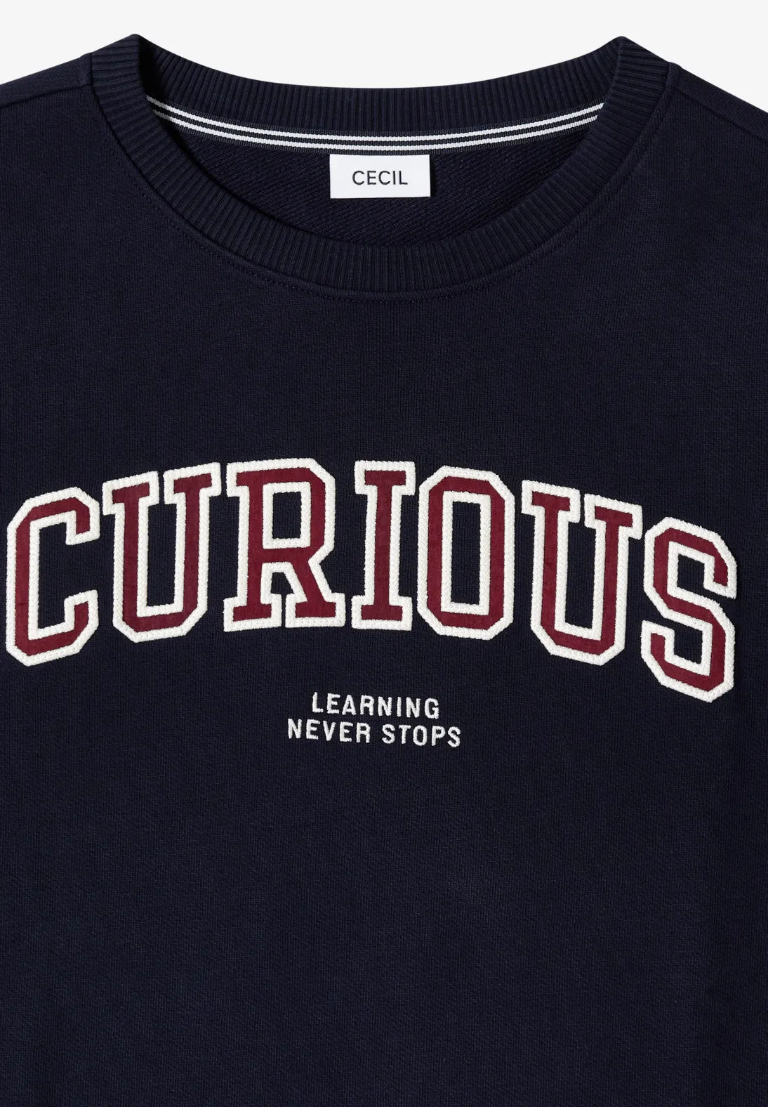 Cecil Sweatshirt mit Wording - Urban Dark Blue