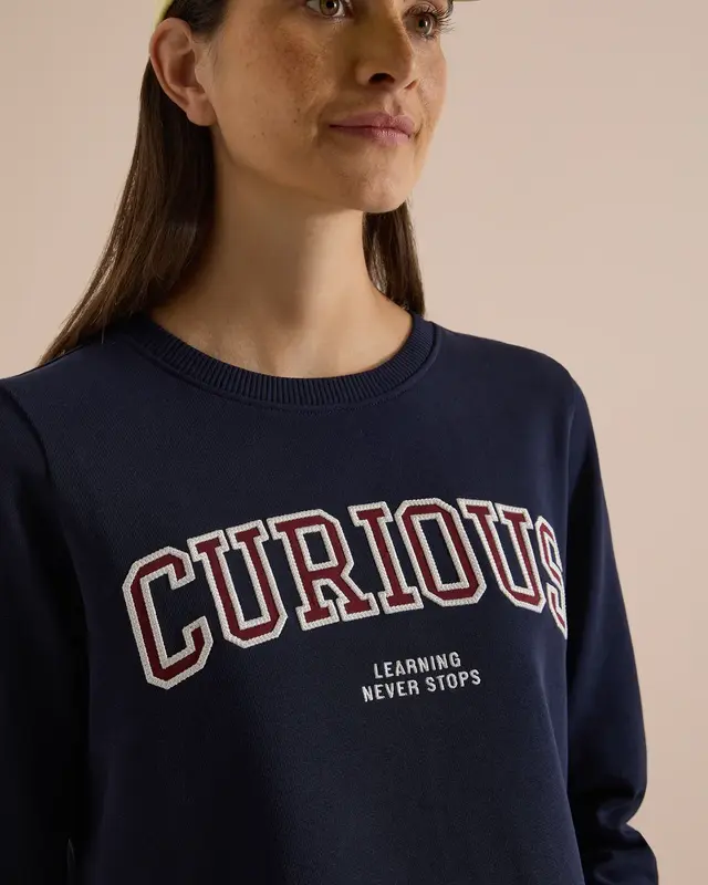 Cecil Sweatshirt mit Wording - Urban Dark Blue