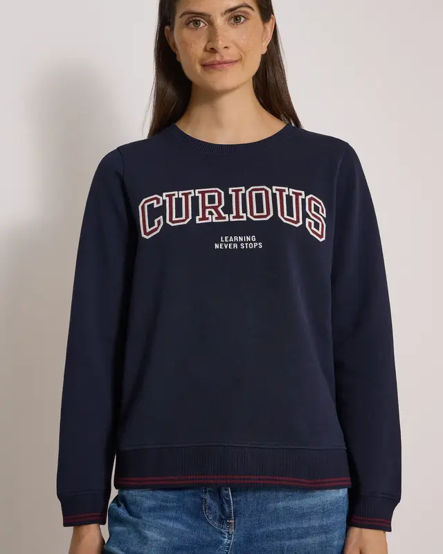 Cecil Sweatshirt mit Wording - Urban Dark Blue