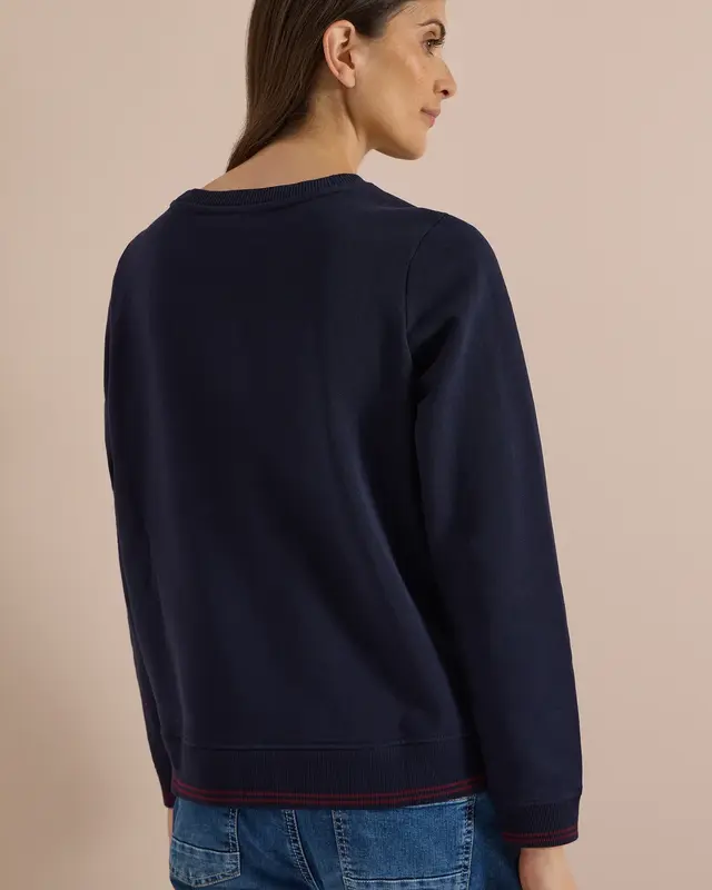 Cecil Sweatshirt mit Wording - Urban Dark Blue