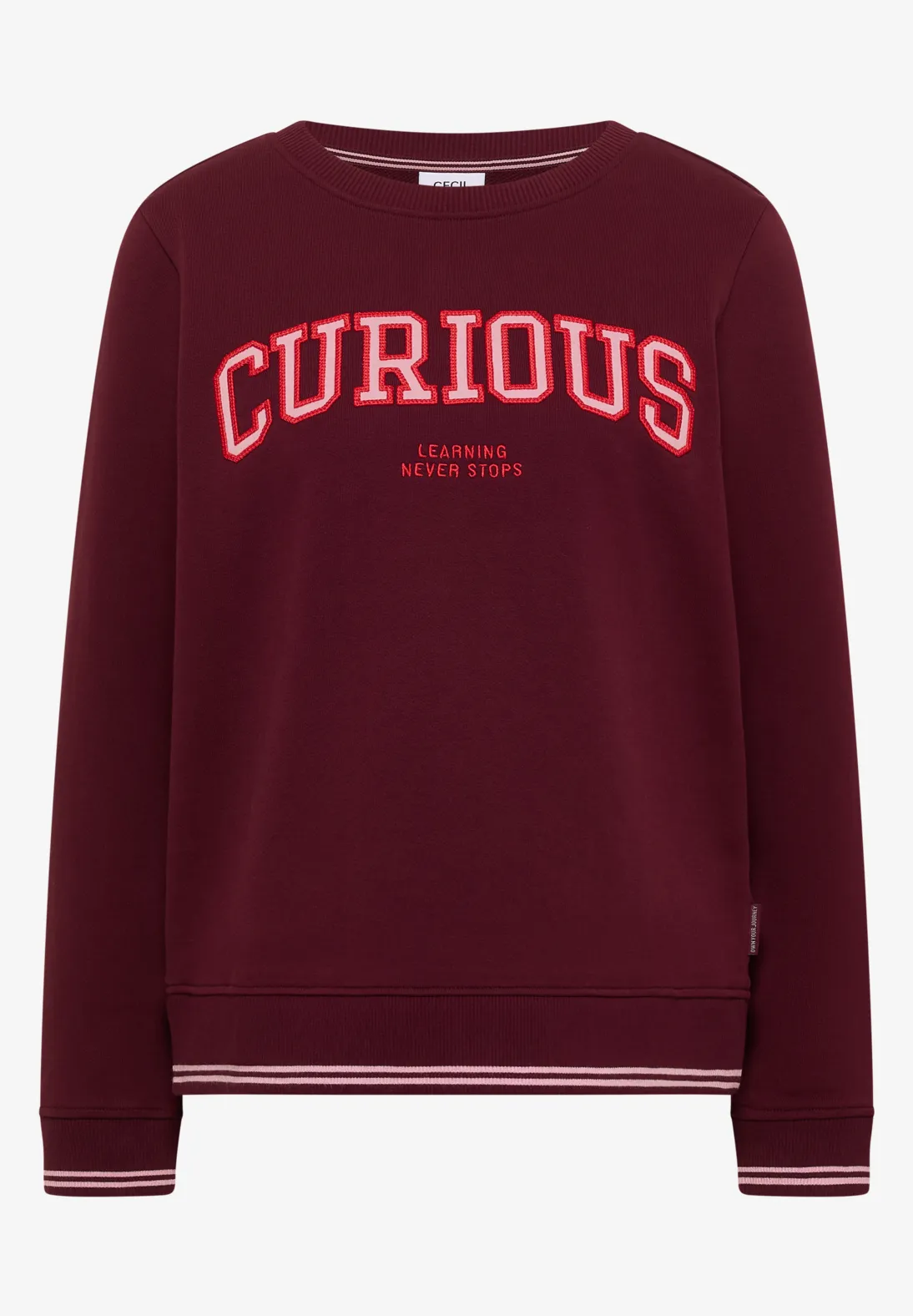 Cecil Sweatshirt mit Wording - Red Wine