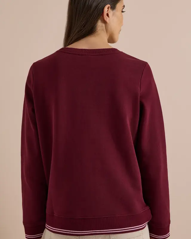 Cecil Sweatshirt met Tekst - Red Wine