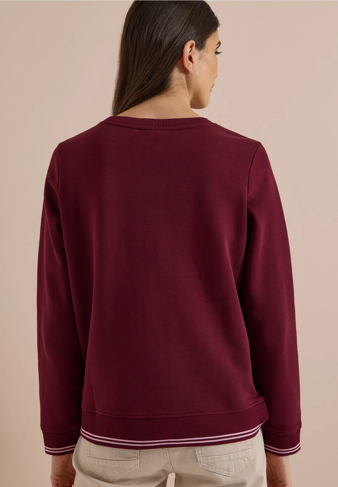 Cecil Sweatshirt mit Wording - Red Wine