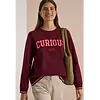 Sweatshirt with Text - Red Wine