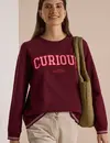 Cecil Sweatshirt mit Wording - Red Wine
