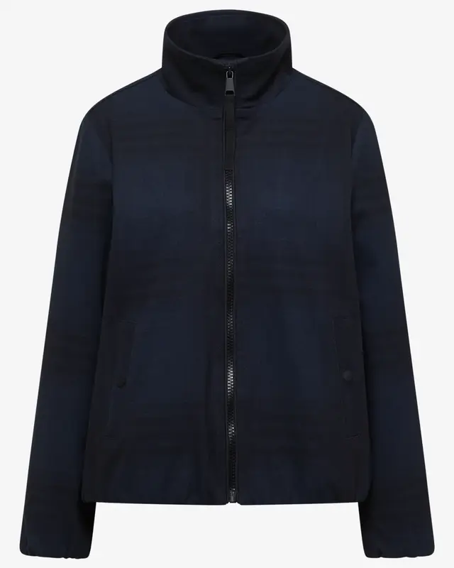 Cecil Check Jacket Wool Look - Urban Dark Blue Melange