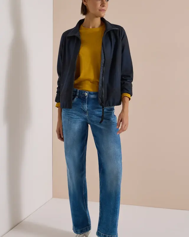 Cecil Check Jacket Wool Look - Urban Dark Blue Melange