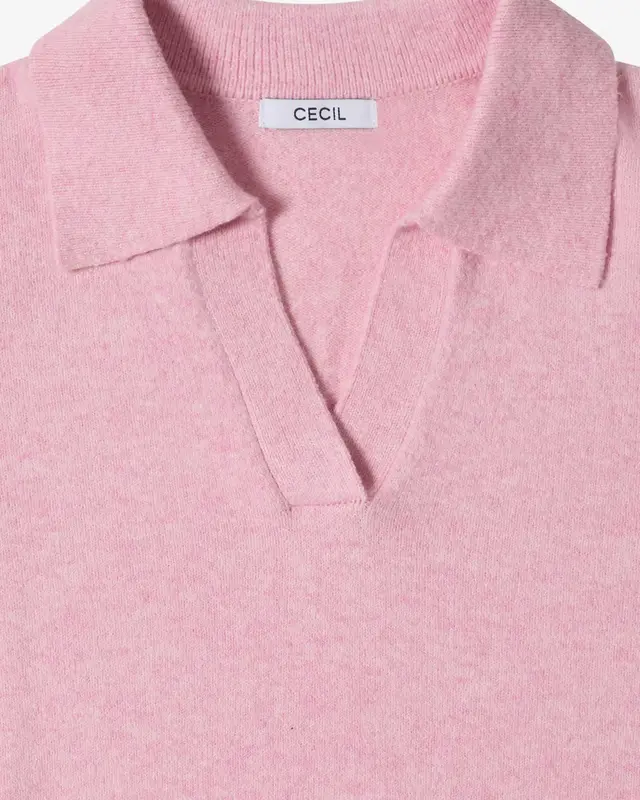 Cecil Pullover mit Polokragen - Mellow Rose Melange
