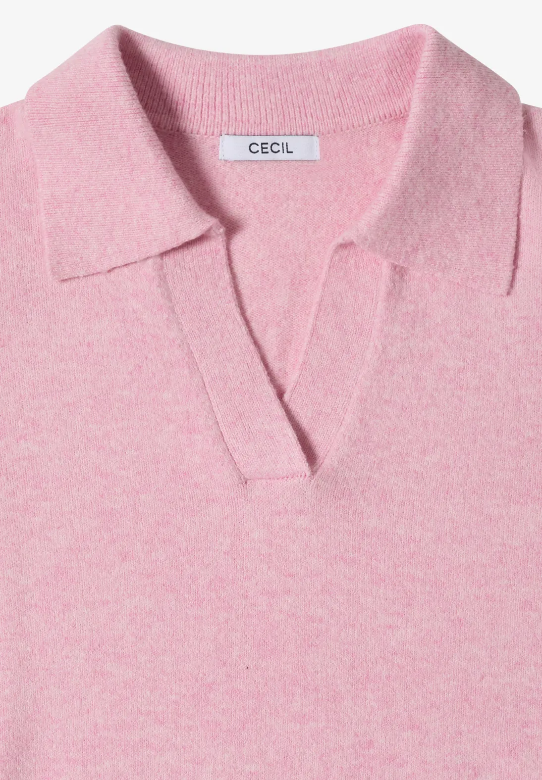 Cecil Pullover mit Polokragen - Mellow Rose Melange