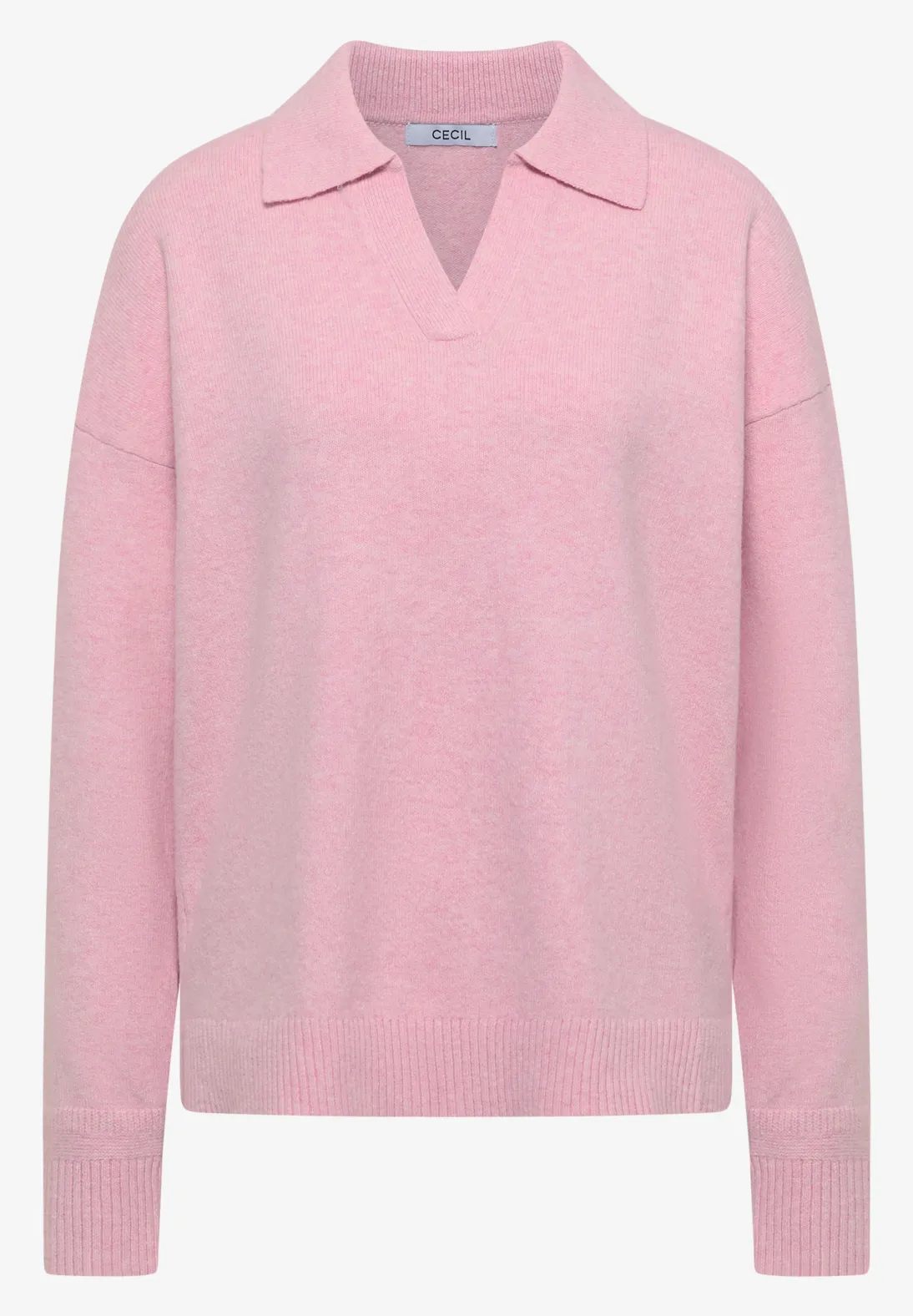 Cecil Pullover mit Polokragen - Mellow Rose Melange