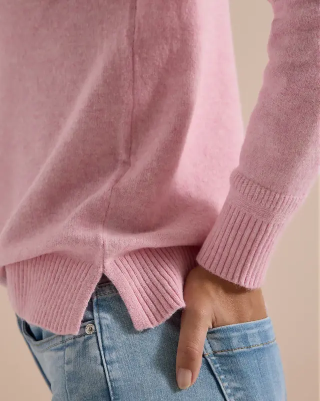 Cecil Jumper with Polo Collar - Mellow Rose Melange