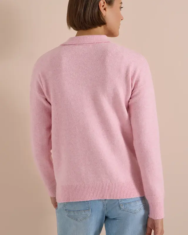 Cecil Pullover mit Polokragen - Mellow Rose Melange
