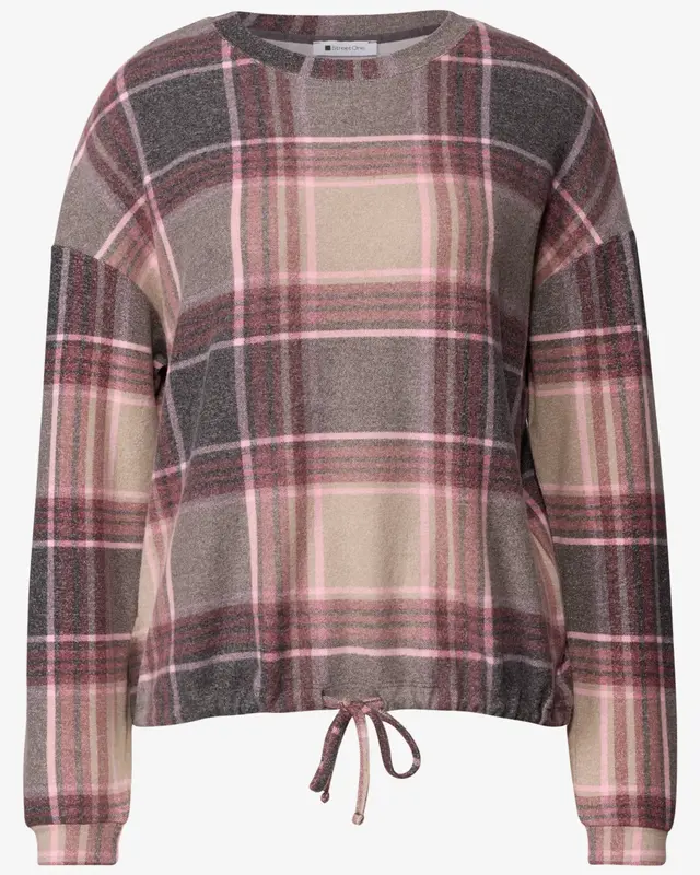 Street One Shirt with Check Pattern - Sanded Amber