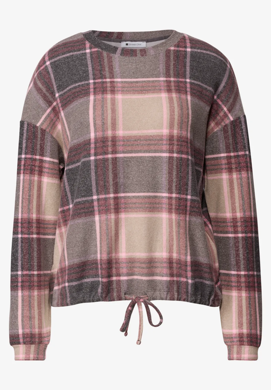Street One Shirt with Check Pattern - Sanded Amber
