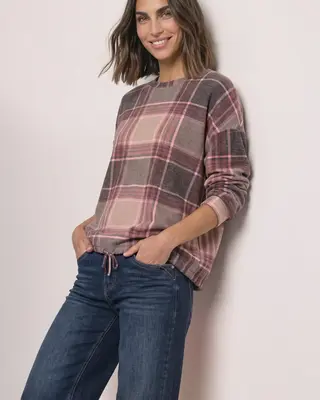 Street One Shirt met Ruitpatroon - Sanded Amber