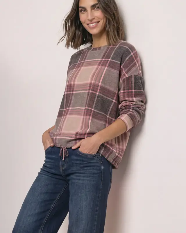 Street One Shirt met Ruitpatroon - Sanded Amber