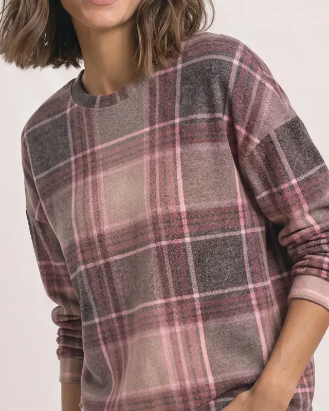Street One Shirt met Ruitpatroon - Sanded Amber