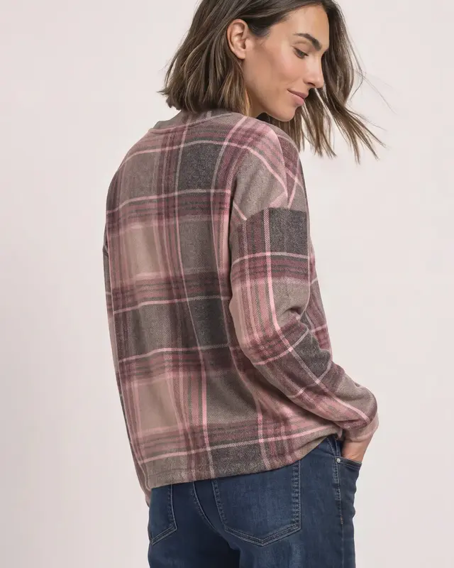 Street One Shirt mit Karomuster - Sanded Amber