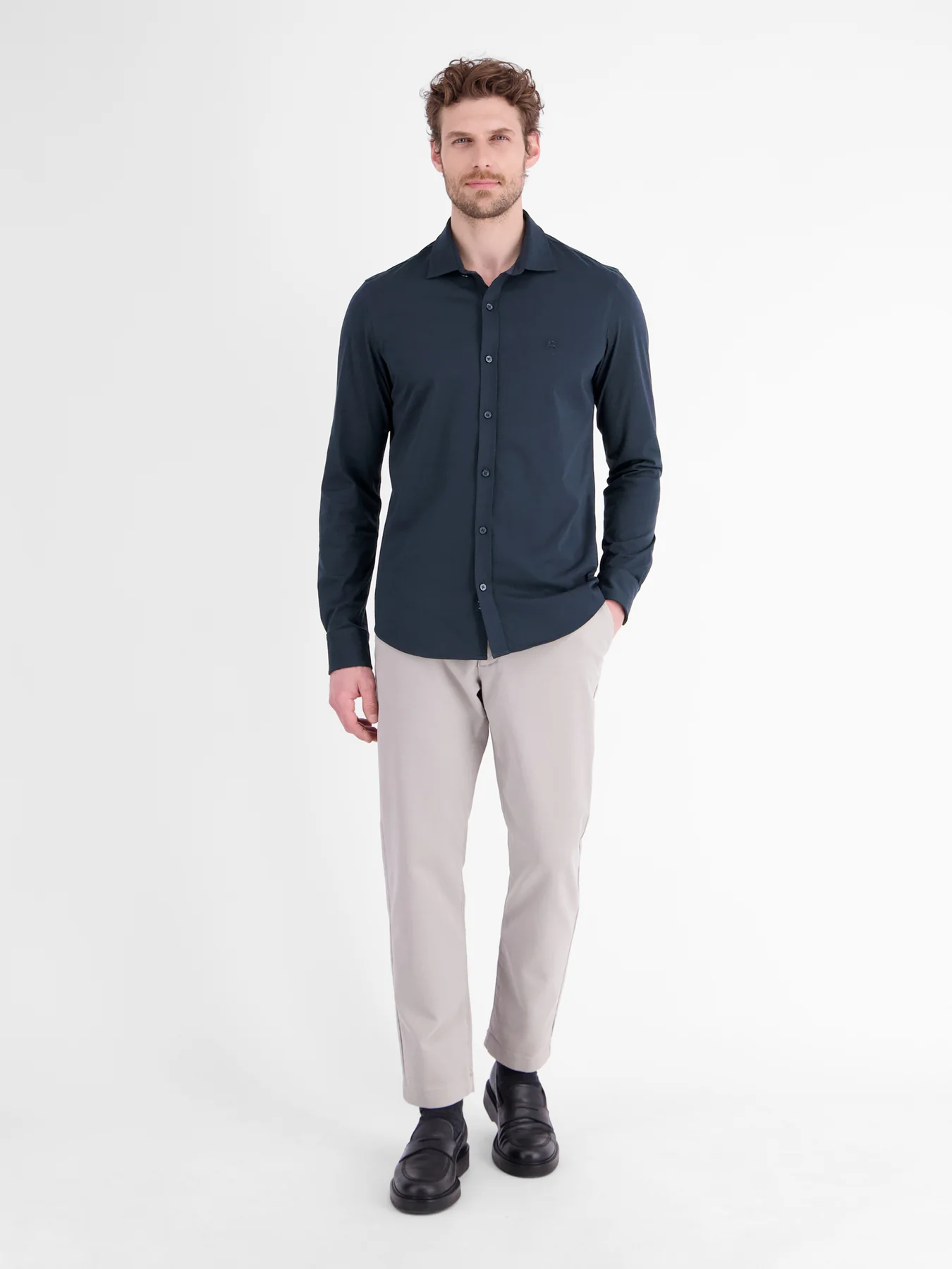 Lerros Cool & Dry Overhemd - Classic Navy