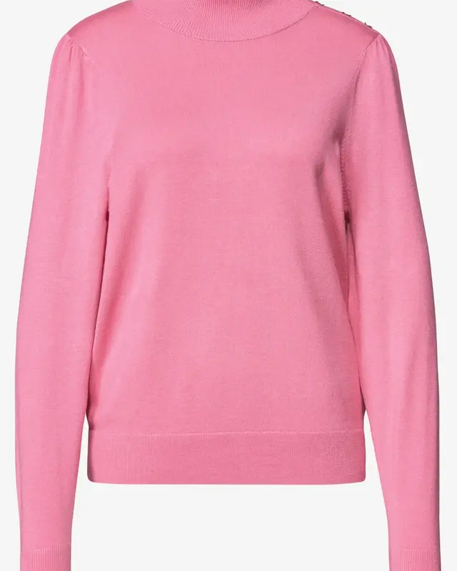 Street One Trui met Col en Knopen - Warm Blush