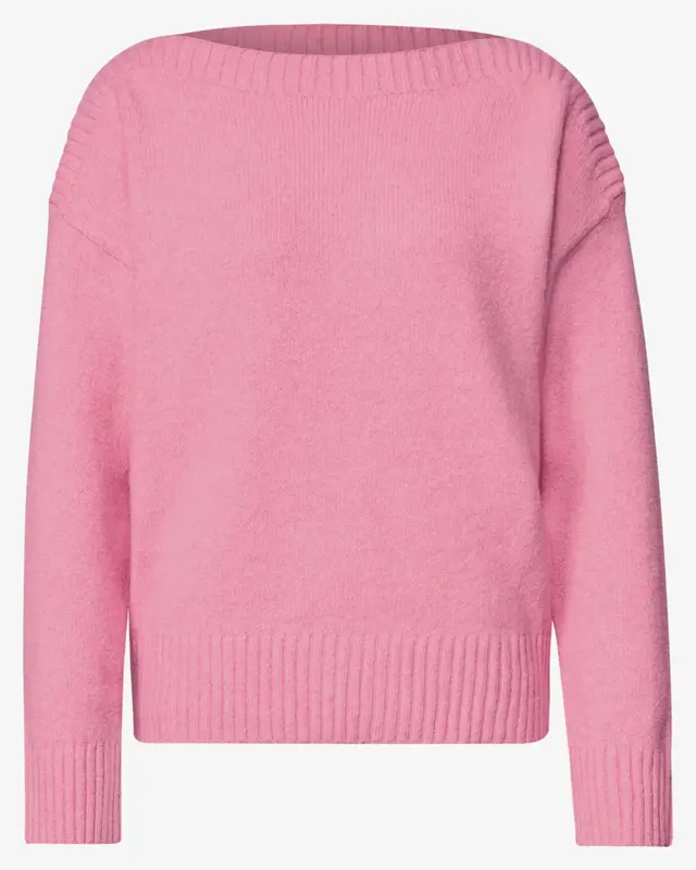Street One Pullover mit U-Boot Ausschnitt - Warm Blush Melange