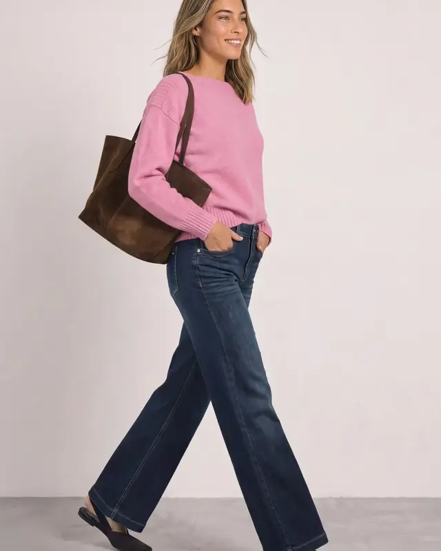Street One Trui met Boothals - Warm Blush Melange