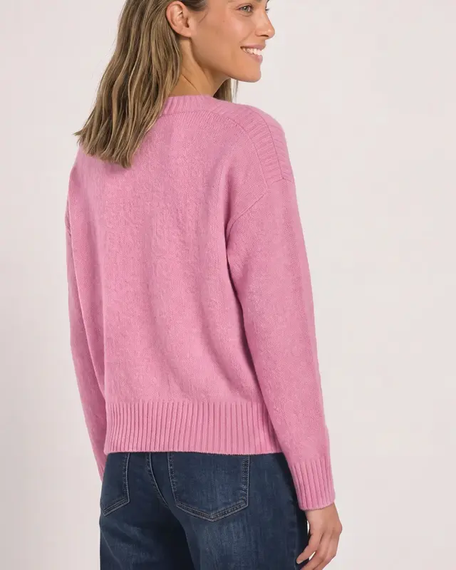 Street One Pullover mit U-Boot Ausschnitt - Warm Blush Melange