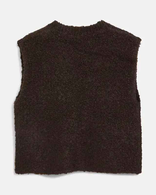 S. Oliver Weste mit Wolle - Dark Brown