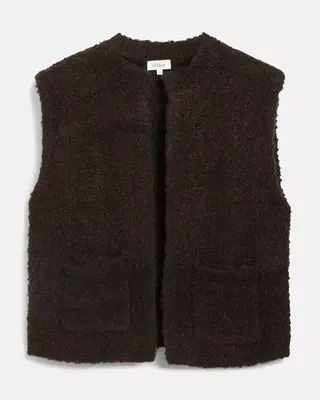S. Oliver Wolmix Vest - Dark Brown