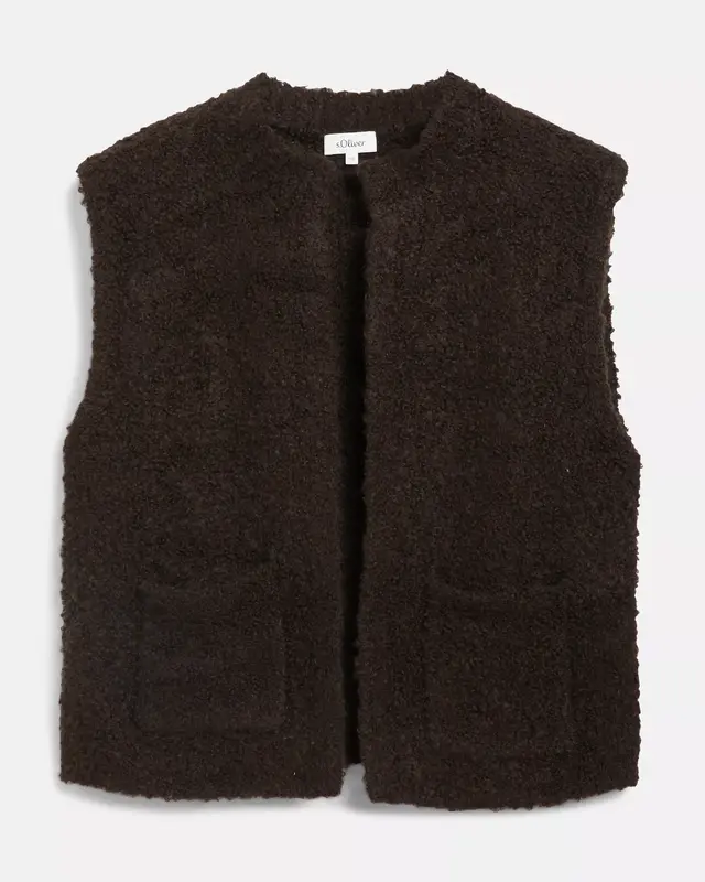 S. Oliver Vest with Wool - Dark Brown