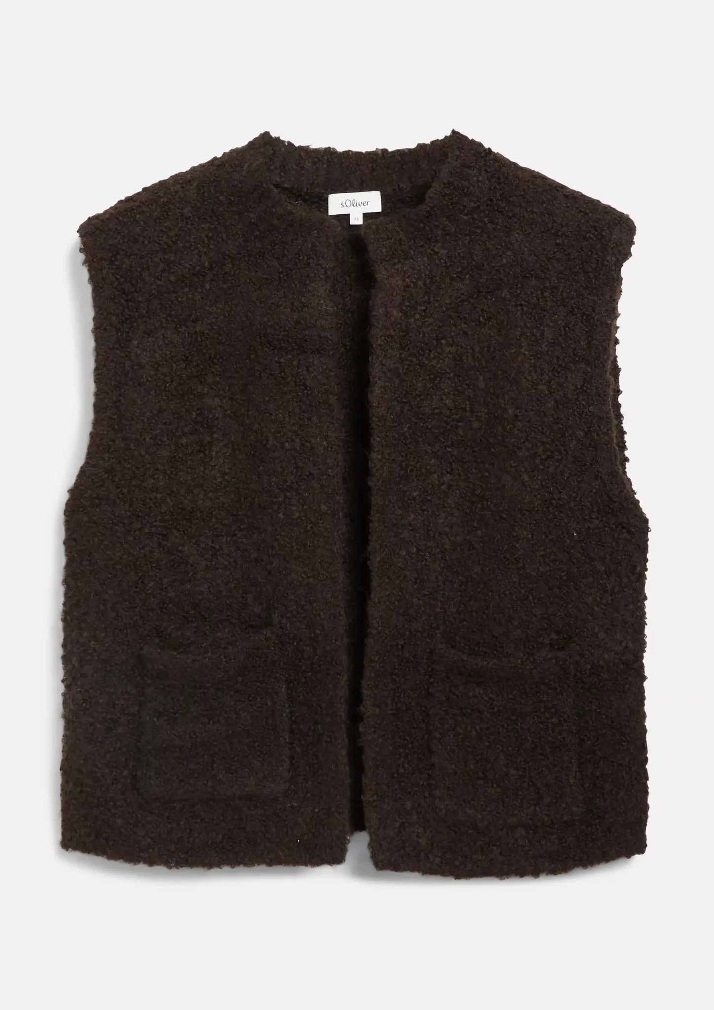 S. Oliver Weste mit Wolle - Dark Brown