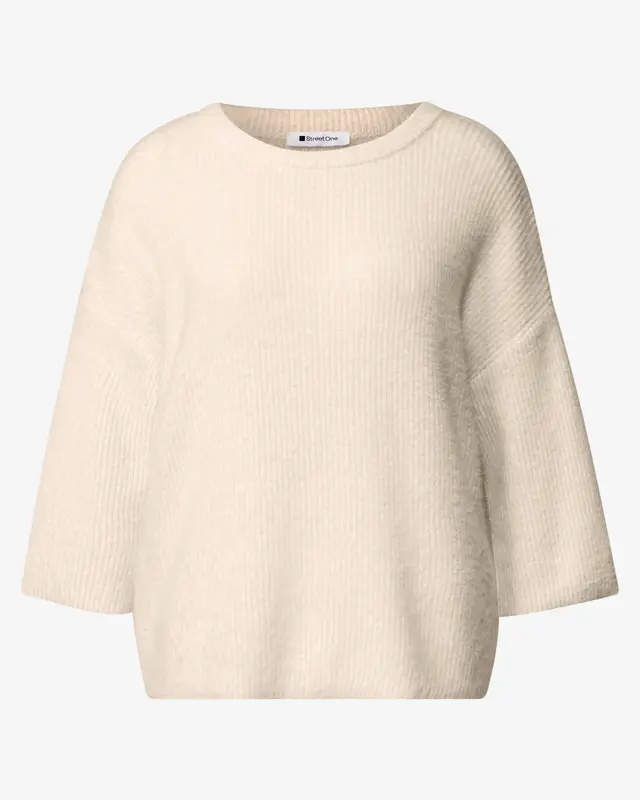 Street One Trui met 3/4-Mouw - Pure Beige