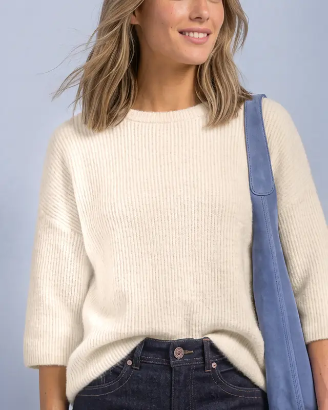 Street One Pullover mit 3/4-Arm - Pure Beige