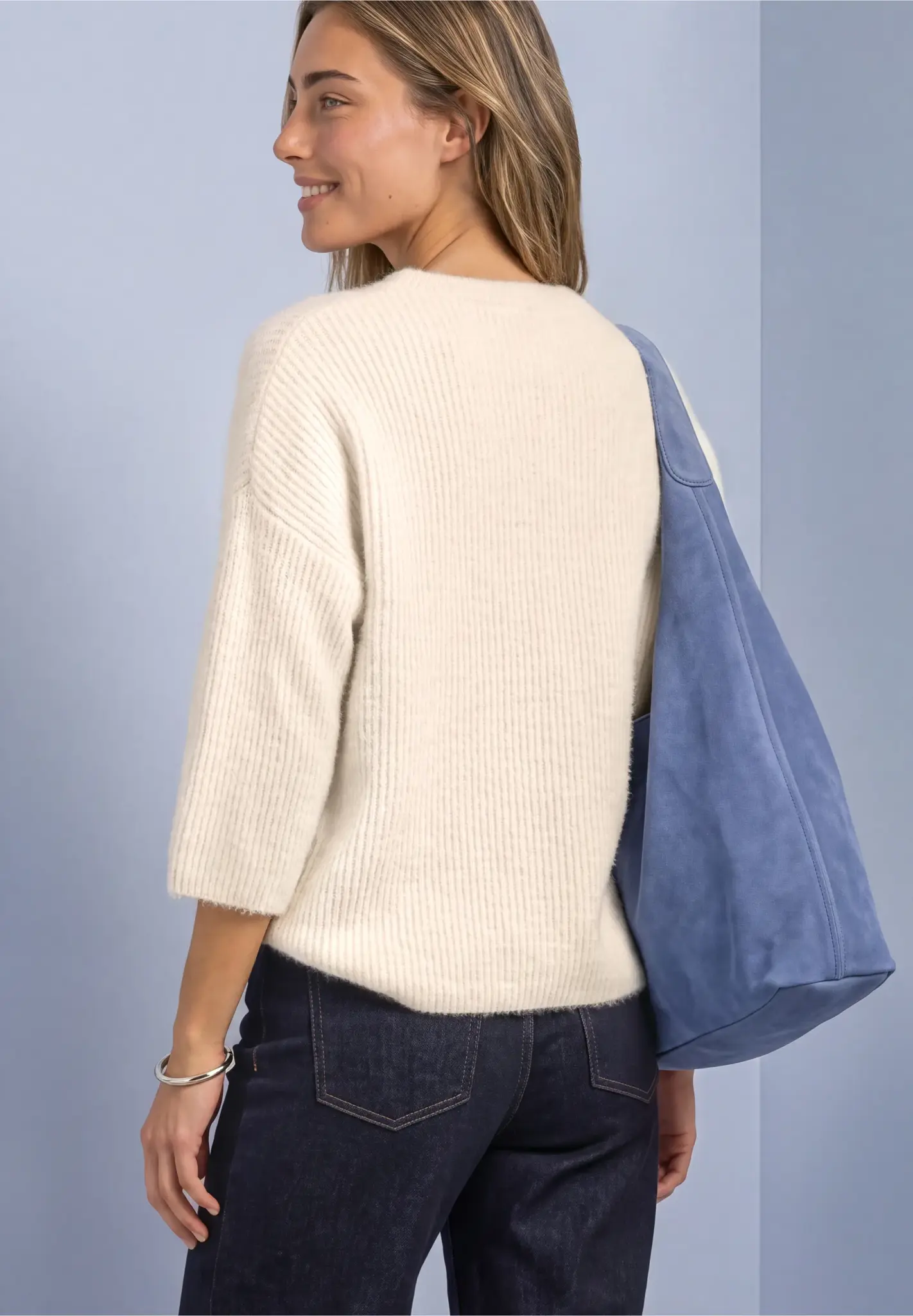 Street One Pullover mit 3/4-Arm - Pure Beige
