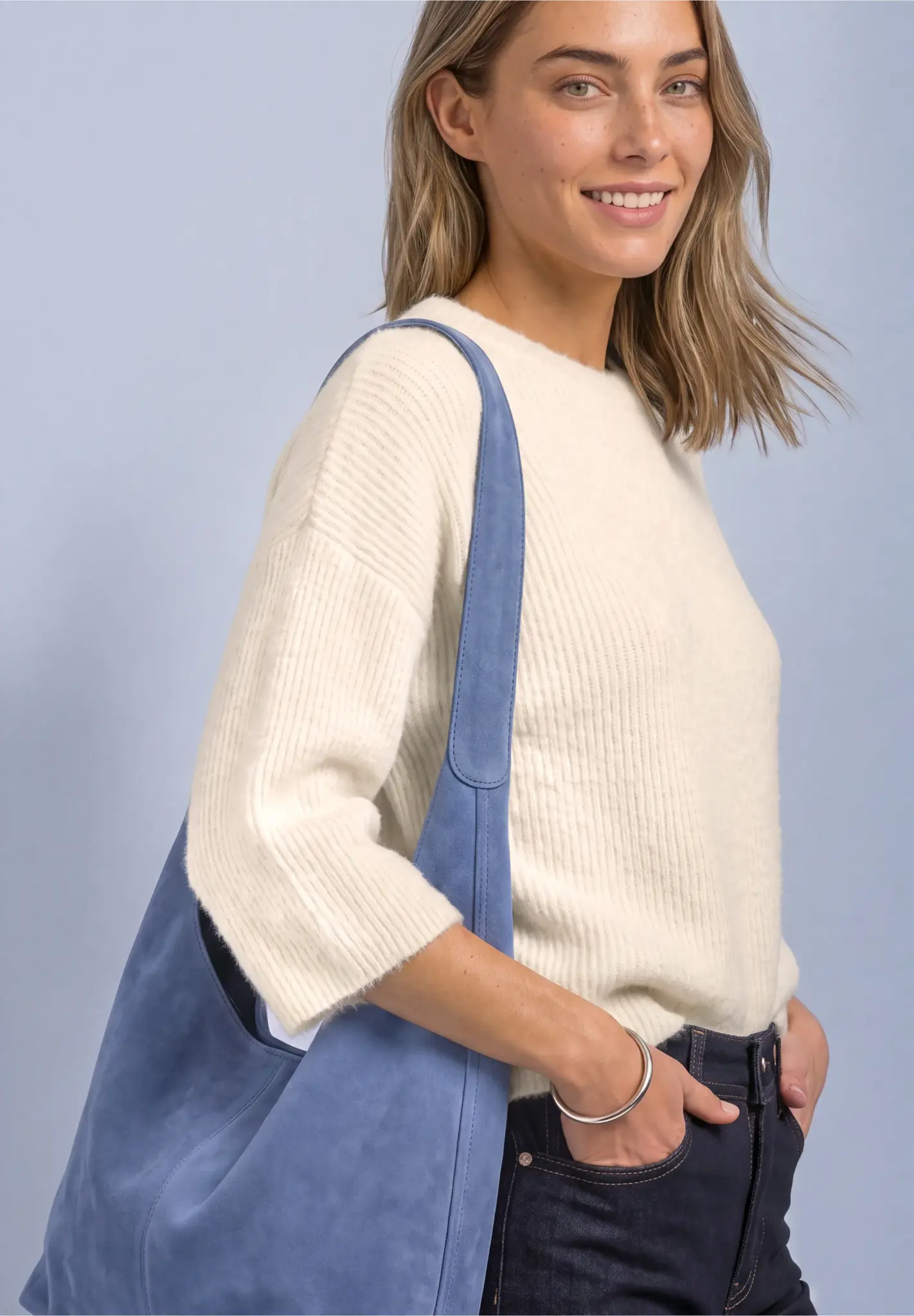 Street One Trui met 3/4-Mouw - Pure Beige